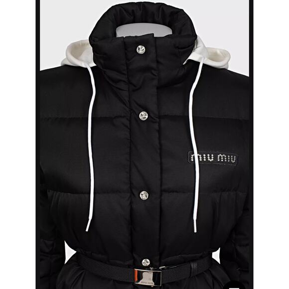 Miu Miu Black Gabardine Oversized Puffer Jacket IT 40/S - Picture 4 of 4
